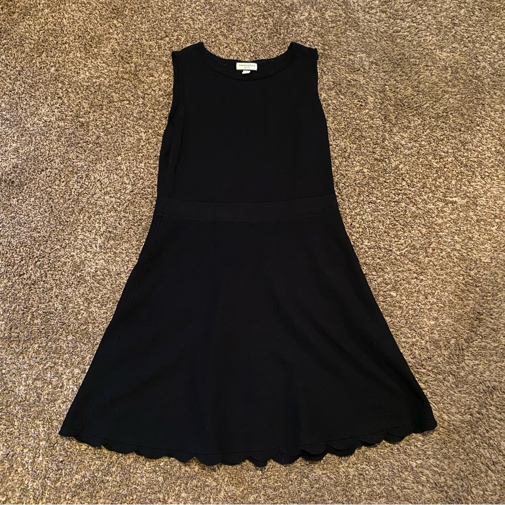 Black cotton a-line dress